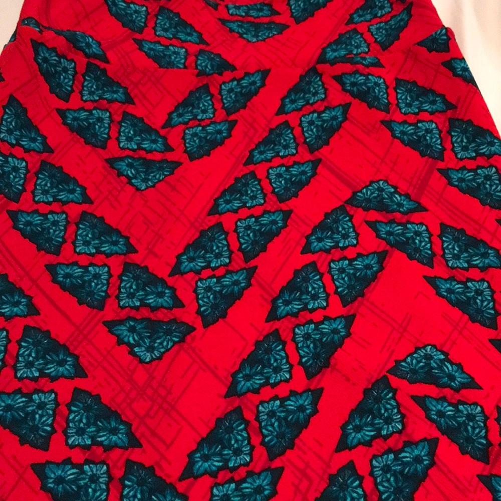 Lularoe red and teal Cassie